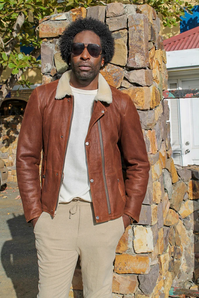 Brown Suede with Shearling Trim 