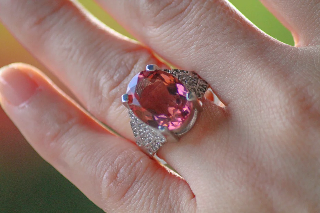 Oval Cut with Marquise Detail Band Setting Zultanite Ring, 8.60 TCW