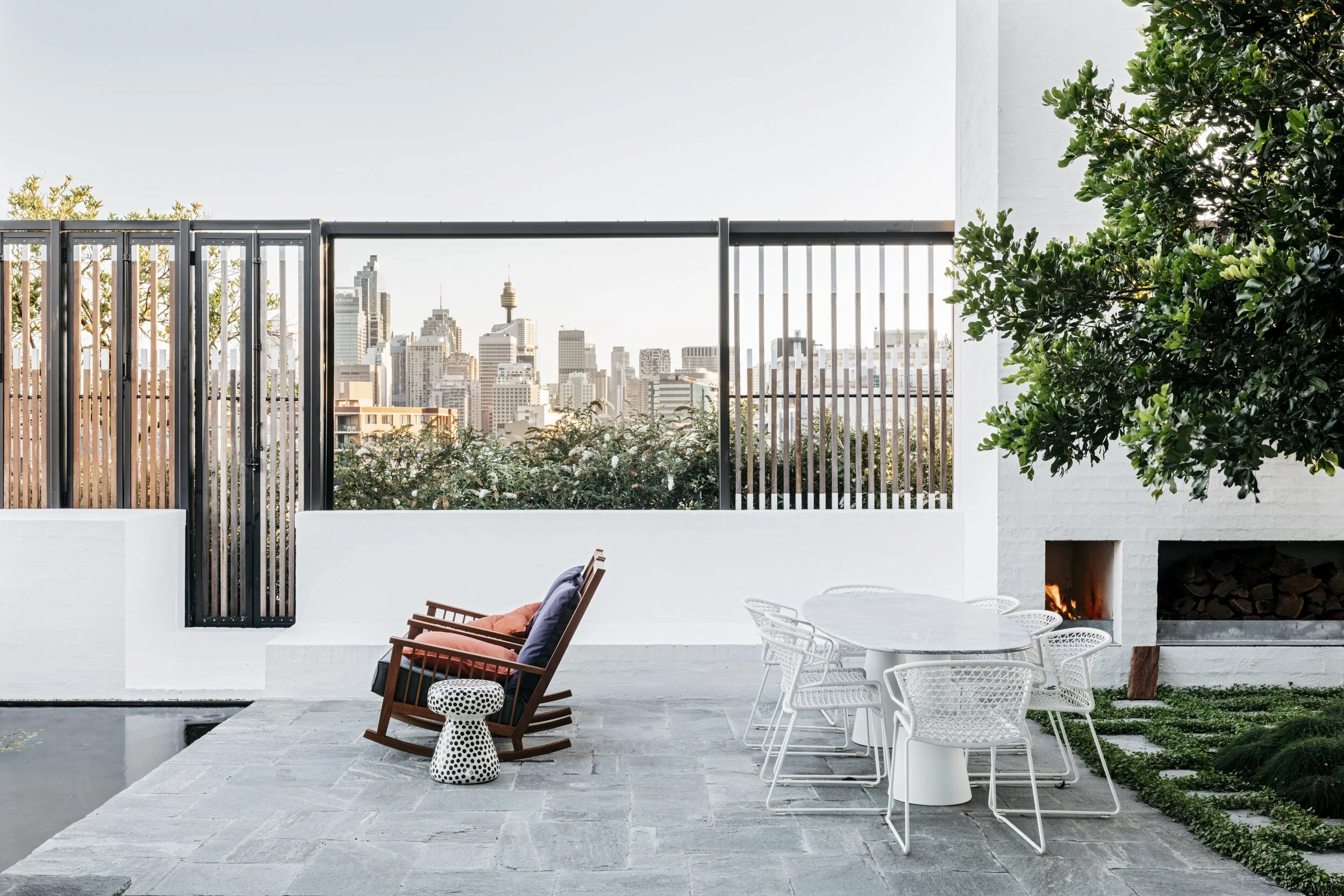 A rooftop apartment designed by Adam Haddow in Redfern Sydney, where he lives with husband Mike. Photo: Felix Forest