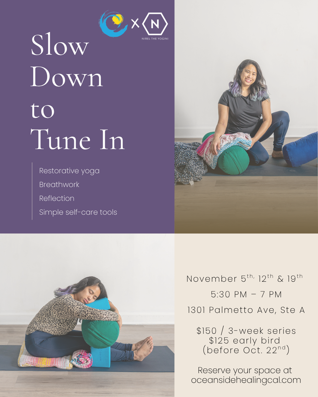 Slow Down to Tune In: 3-Week Restorative Yoga Series