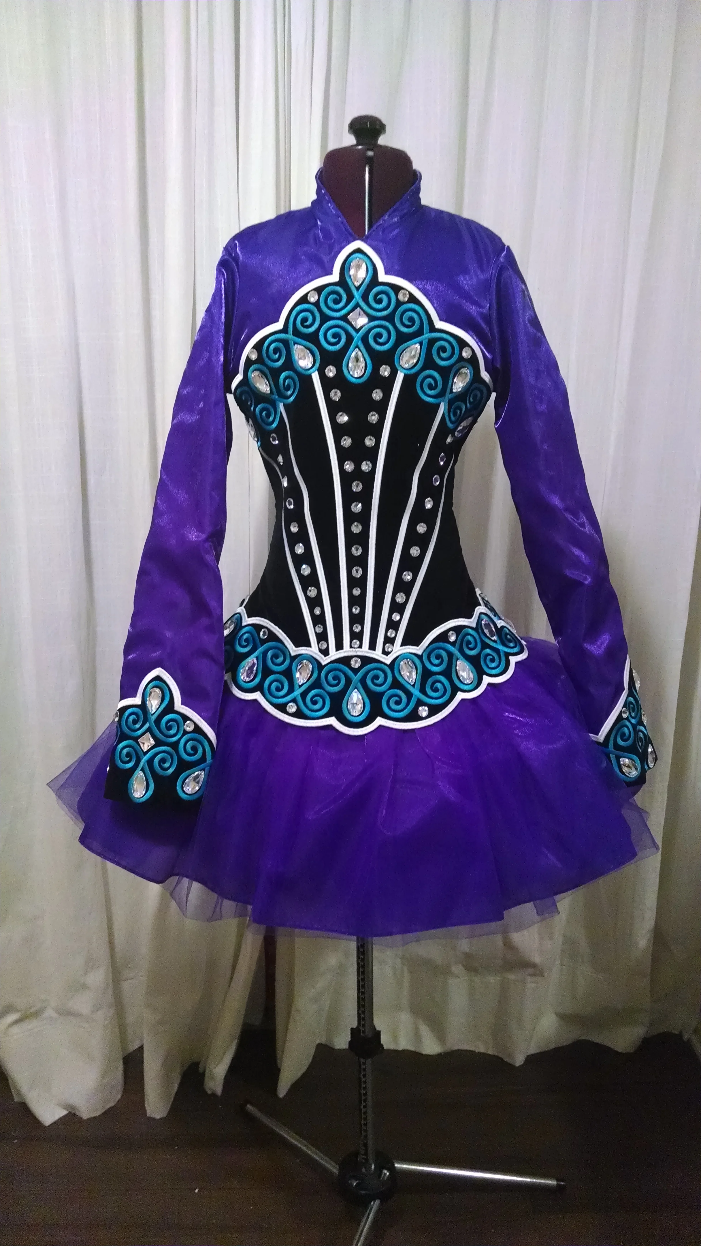 Purple, Black, and Teal Irish Dance Dress