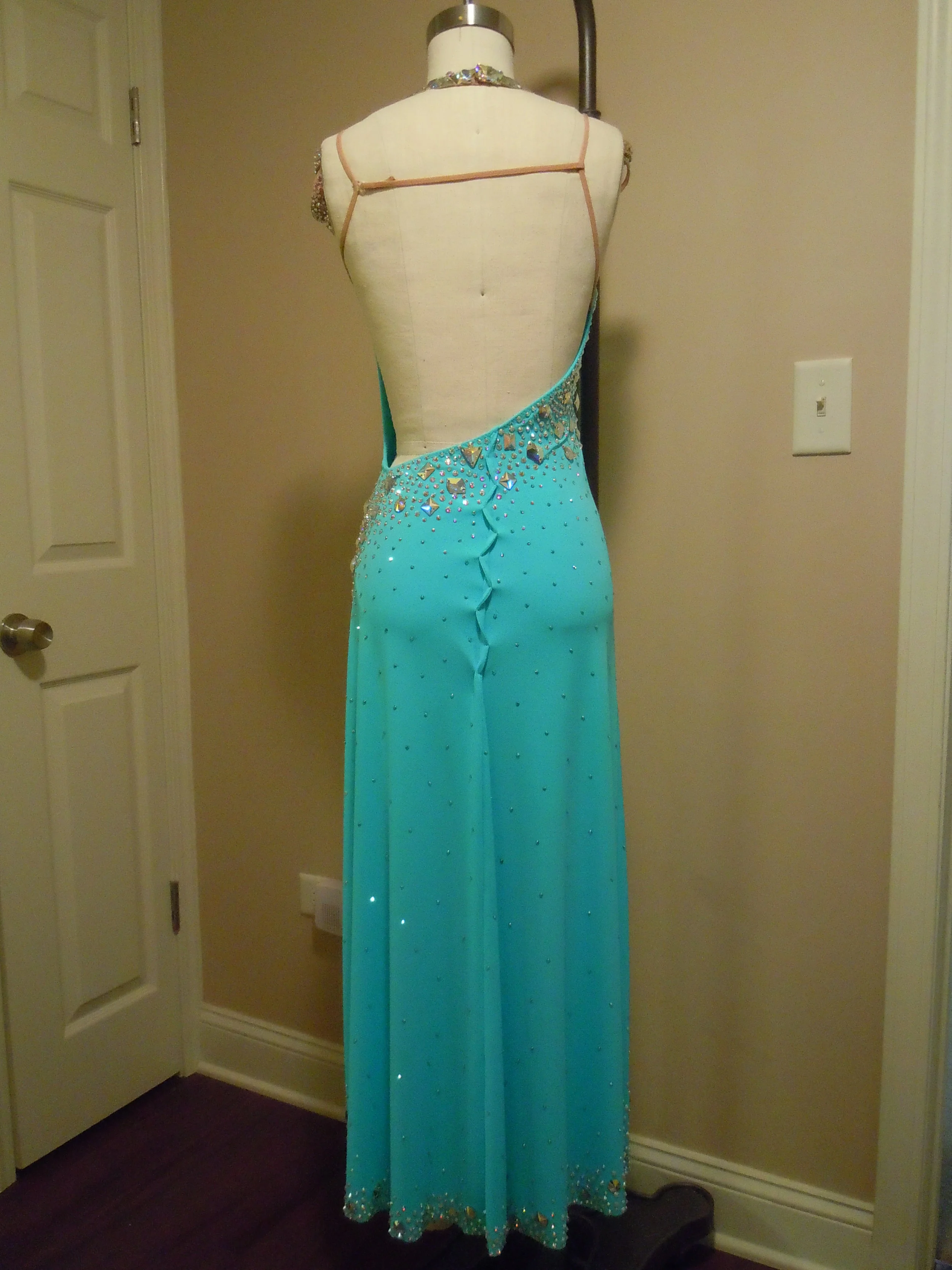 Aqua Latin Dress - back