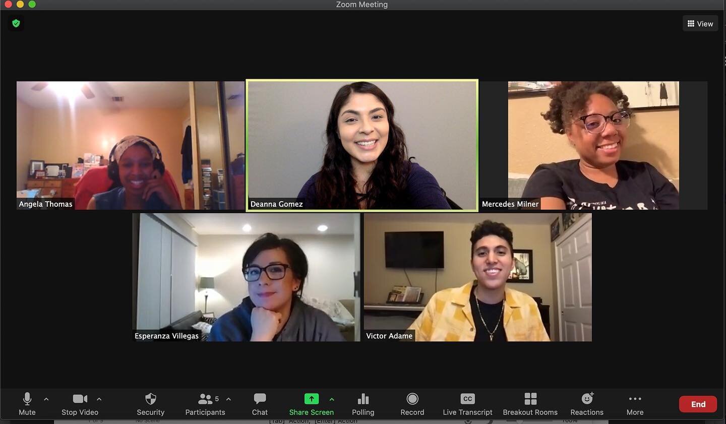 Missing two of our amazing contributing writers but this is a screenshot from our final writers room! We&rsquo;ve been hard at work on season 1.5 and are so excited to be moving into production next week! We can&rsquo;t thank these wonderful, talente