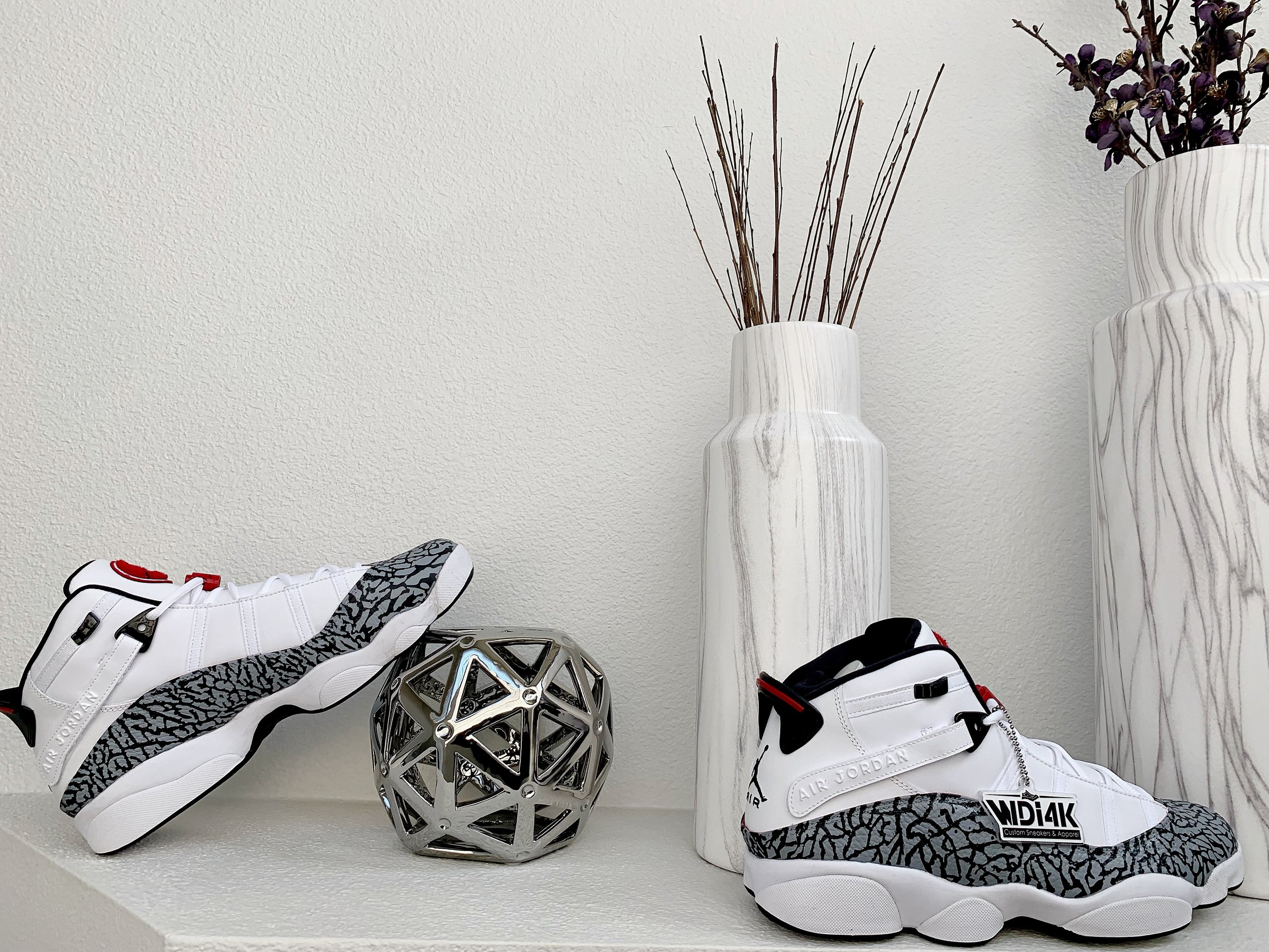 White Cement Jordan 6 Rings