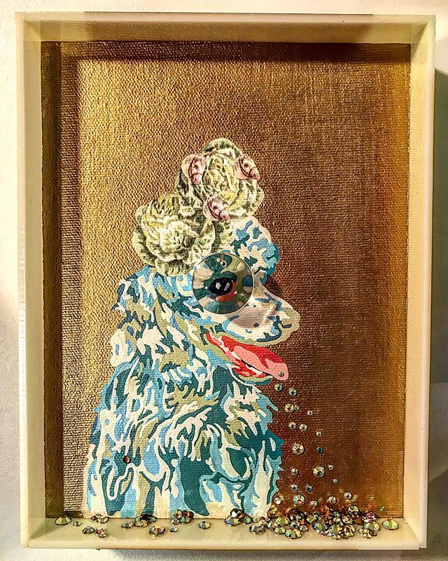 #horsecabbage #dog #reverieforest #santuary for #strangecreatures -Collaged, painted and altered #paintbynumbers @hellergallery