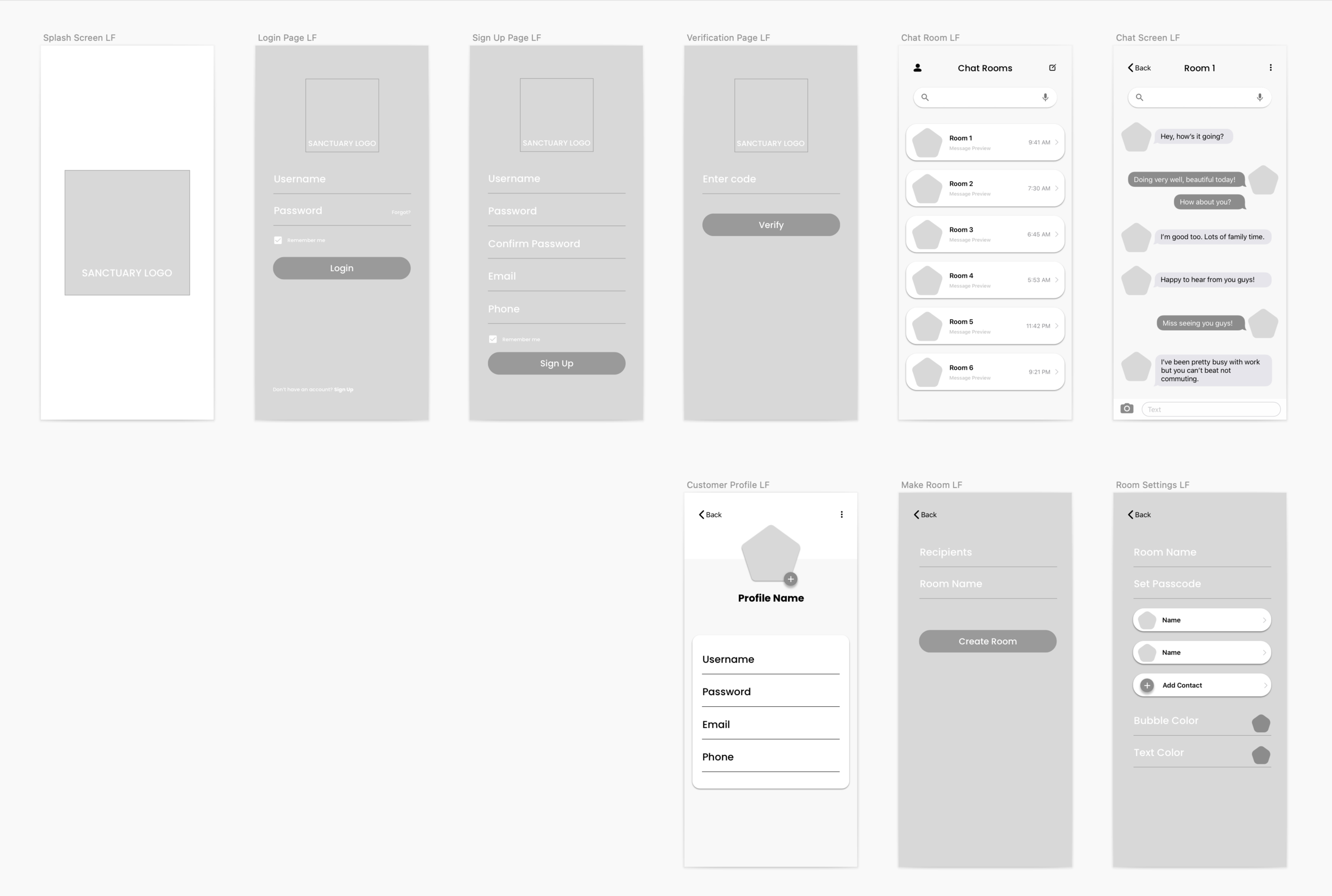 Low-Fidelity Wireframes
