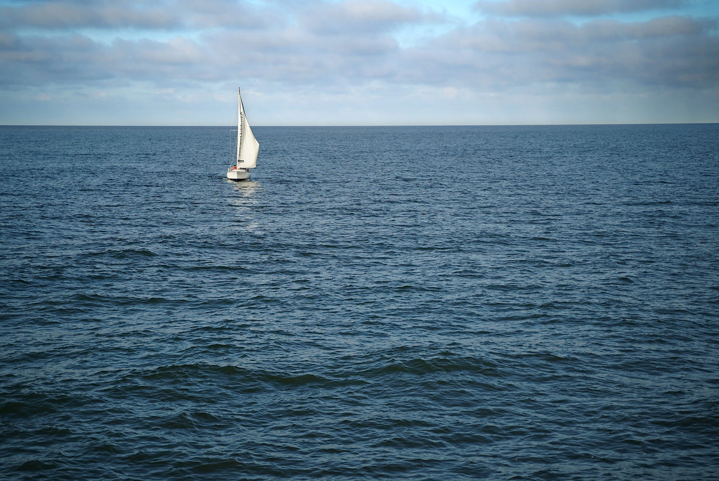 Lonely yacht on Baltic Sea