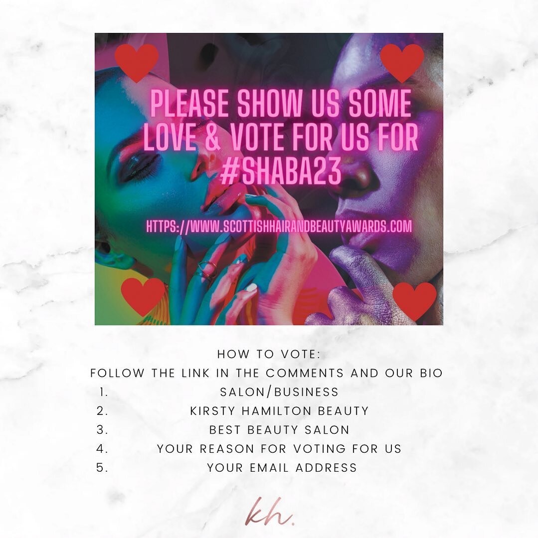 We would love if you could take two minutes to help us in the @shaba_awards this year for &lsquo;Best Beauty Salon&rsquo;. Follow the steps below and share the link if you can 🤞🏽Thank you so much 🥰❤️

https://form.typeform.com/to/dooh8rel?typeform