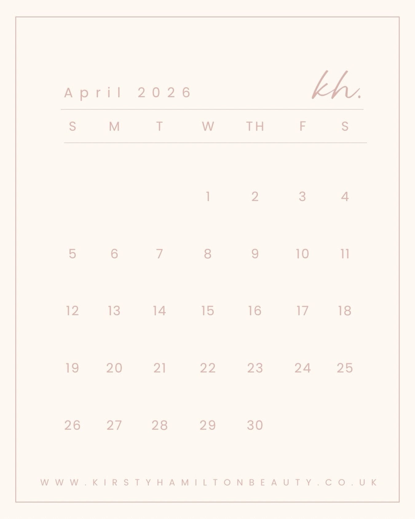 Hello April 🌸

Finally, we&rsquo;re welcoming lighter mornings and brighter evenings (and hopefully some beautiful spring weather very soon 🤞🏼).

Here are some important dates for your diary this month:
&bull; April Fools&rsquo; Day &ndash; sorry 