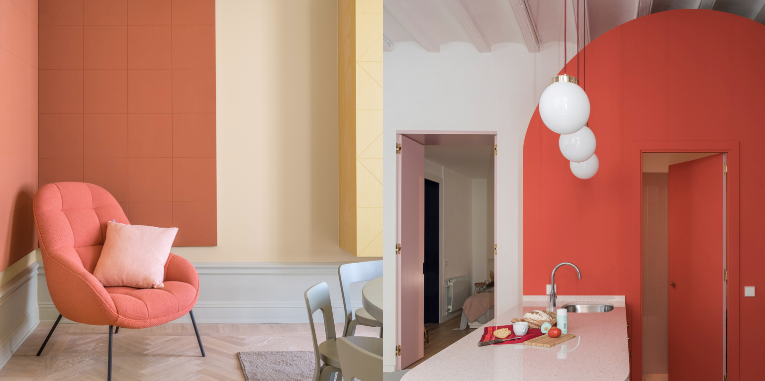 (L) Apartment in Stockholm by Note Design Studio , (R) Apartment in Spain by Colombo and Serboli Architects