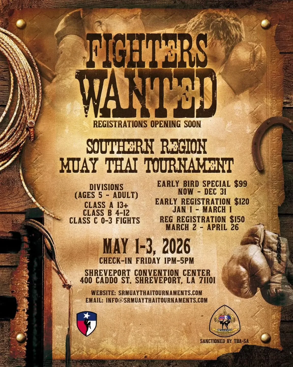 8 WEEKS OUT UNTIL THE 1ST OF MAY. 🔥

That&rsquo;s 8 weeks to prepare.
8 weeks to sharpen your weapons.
8 weeks to prove you belong in the ring.

Register with the link below or DM @texasmuaythaiacademy :
www.SRMUAYTHAITOURNAMENTS.com⁠