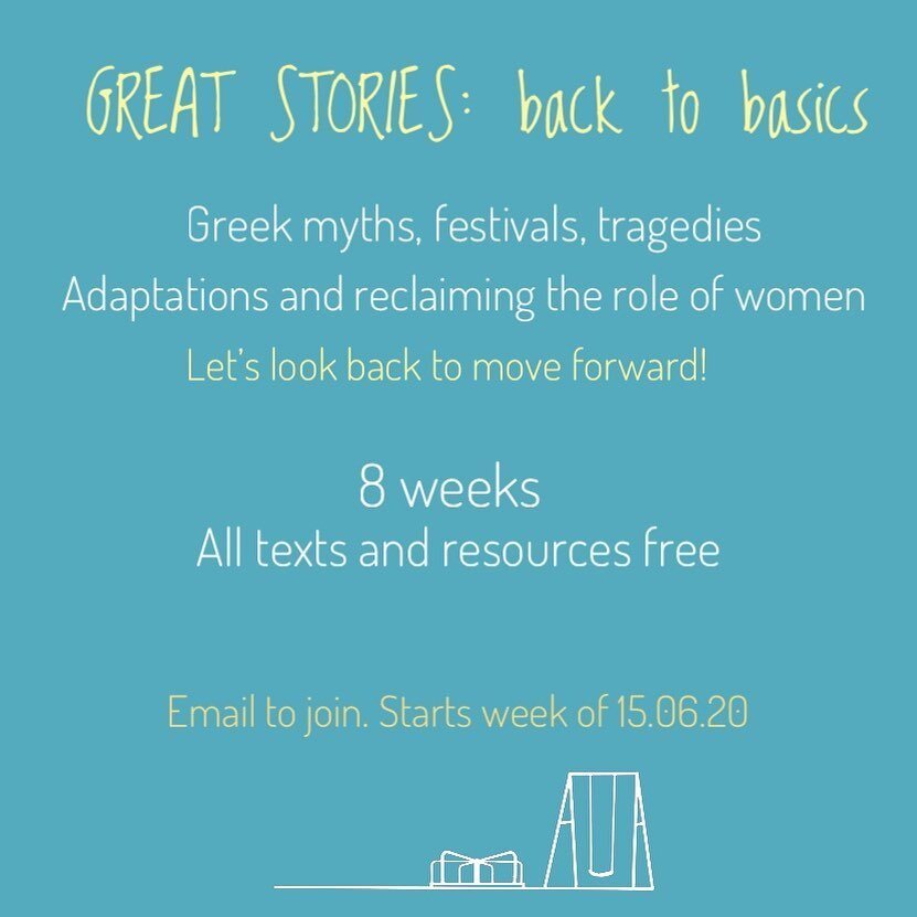🦋Introducing our new play club: Great Stories🧚Join us to look back to the basics of theatre and storytelling, so we can imagine and build a new future. With despots at the helm left and right, you might find these narratives are more relevant now t
