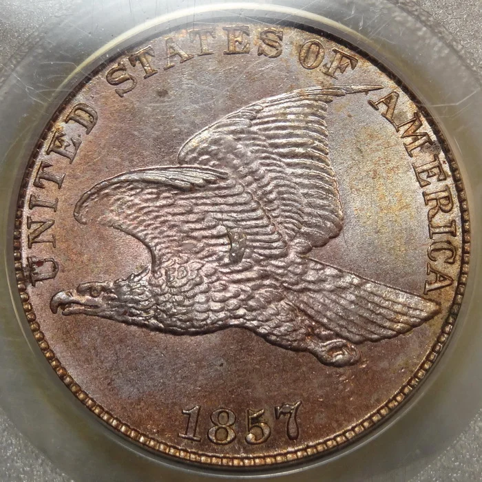1857 Flying Eagle Cent, Snow-16, PCGS/CAC MS-64 — Tipsico Coin