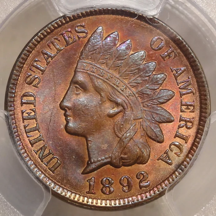 1892 Indian Cent, Choice Uncirculated, PCGS MS-63RB