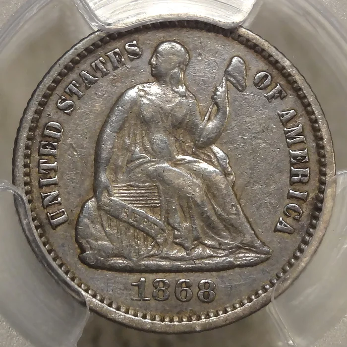 1868 Liberty Seated Half Dime, PCGS XF-40
