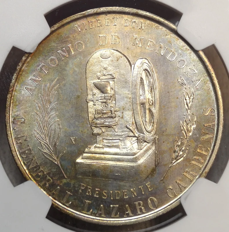 1936 Mexico Mint 400th Anniversary, Silver, Gem BU NGC MS-66, RARE