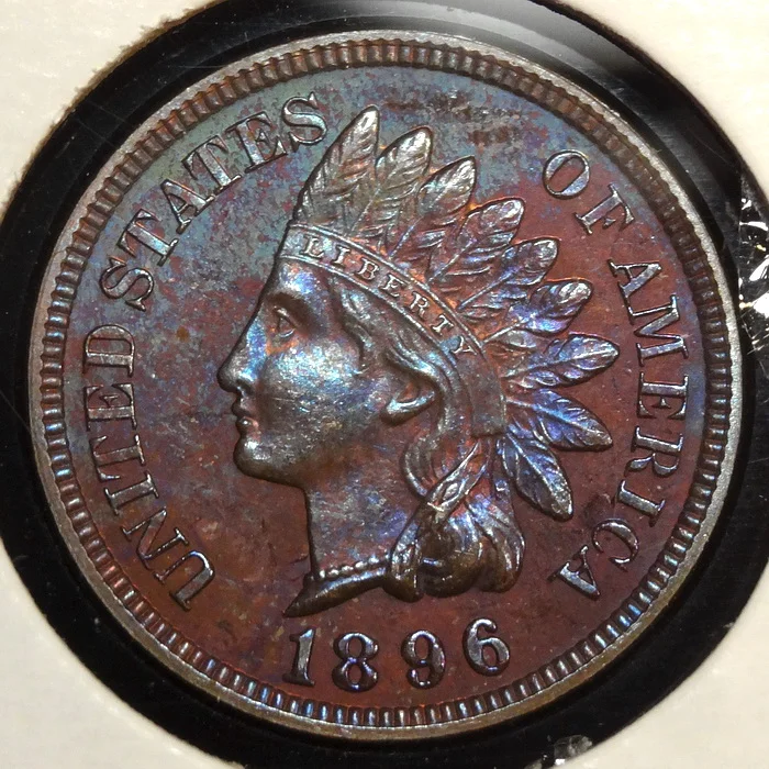 1896 Indian Cent, Choice Toned Proof, Old Capital Holder
