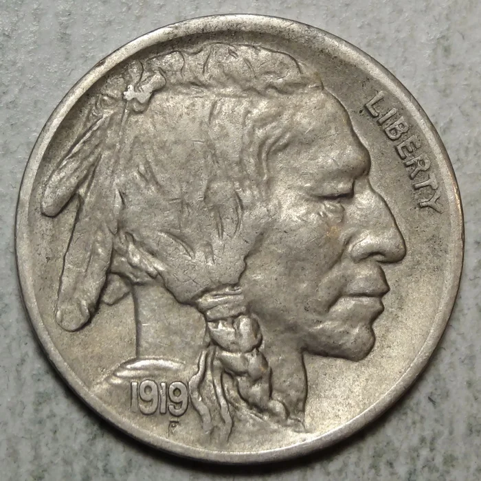 1919-D Buffalo Nickel, Almost Uncirculated