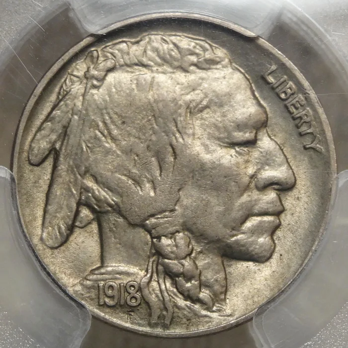 1918-D Buffalo Nickel, Choice Uncirculated PCGS/CAC MS-63, Very Scarce