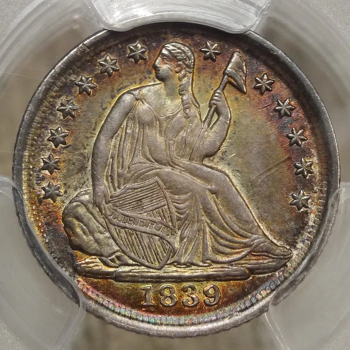 1839-O Liberty Seated Half Dime, Choice Almost Uncirculated, Repunched Date