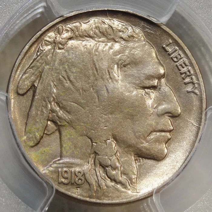 1918-S Buffalo Nickel, Choice Almost Uncirculated, PCGS AU-55, Scarce