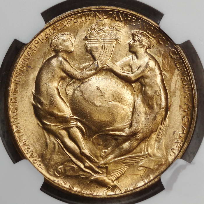 m3459 英国 SPG 1891年 アンティーク 宣教記念メダル ブロンズ Official Medal 1915 Panama-Pacific Exposition, NGC MS-65, Original