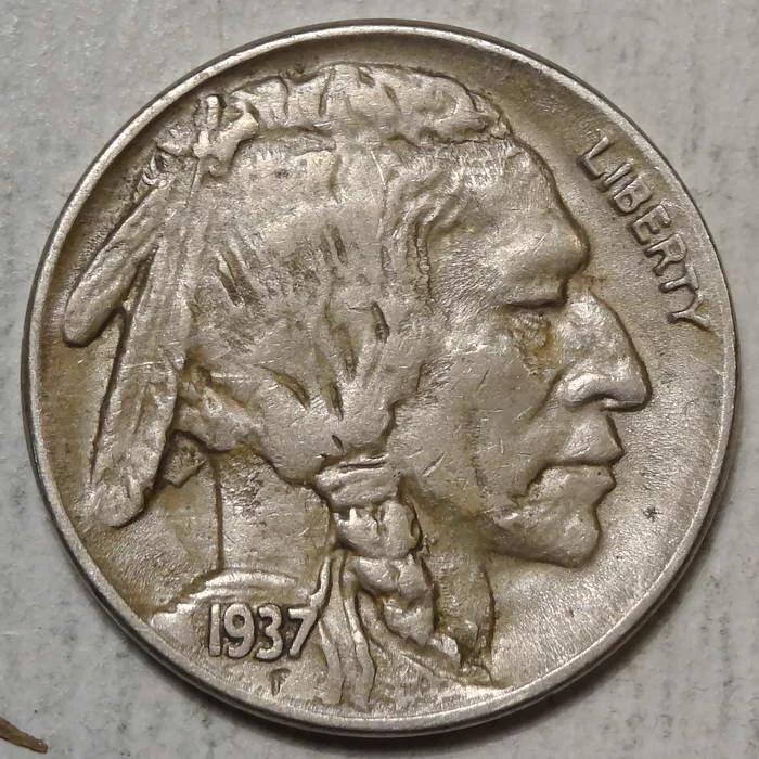1937-D Buffalo Nickel, 3 Legs, Original Almost Uncirculated Example