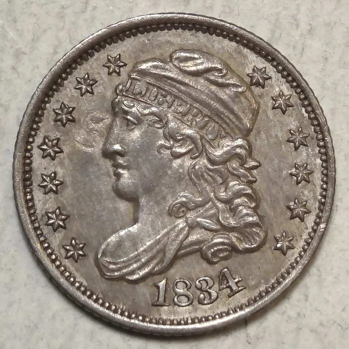 1834 Capped Bust Half Dime, Choice Almost Uncirculated