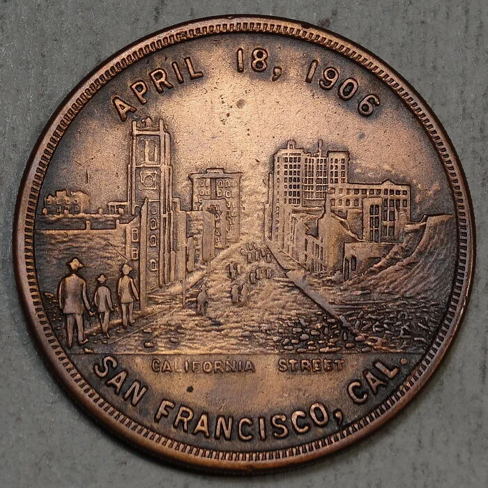 HK-342A, San Francisco Earthquake &amp; Fire, Copper, Very Scarce