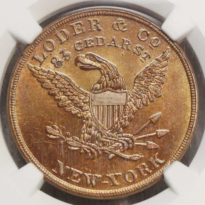 Merchant Token, Loder &amp; Company, M-NY-465, Gem BU NGC MS-65, Condition Census