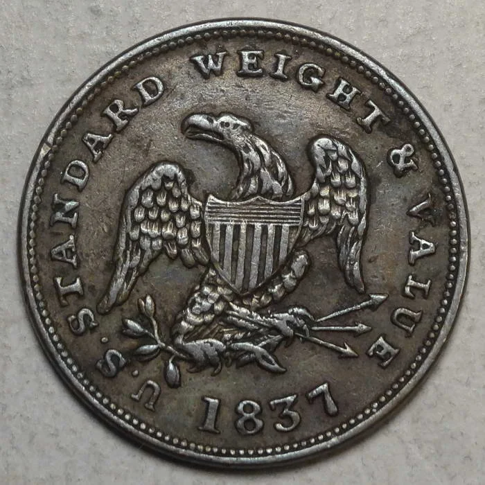 1837 Half Cent Token, HT-73, Choice EF+, Popular