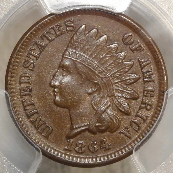 1864 BR Indian Cent, Choice Uncirculated PCGS MS63BN