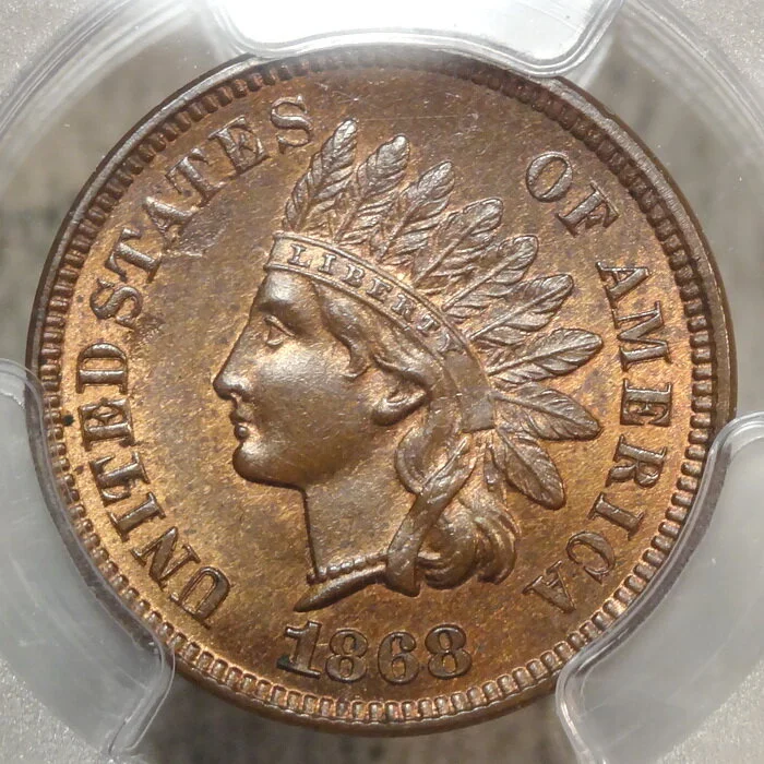 1868 Indian Cent, Choice Uncirculated, PCGS/CAC MS-64RB
