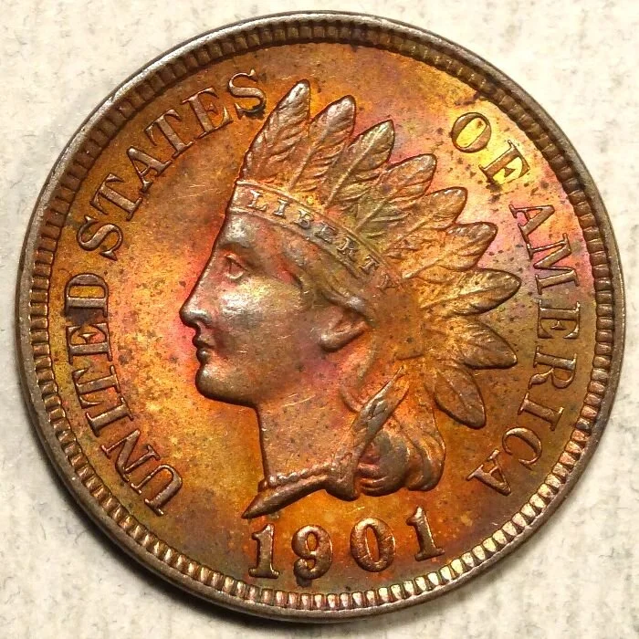 1901 Indian Cent, Choice Unciruclated, Great Color!