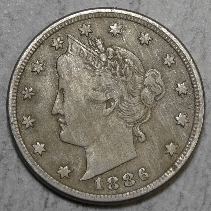 1886 Liberty Nickel, Fine+, Discounted Key Date