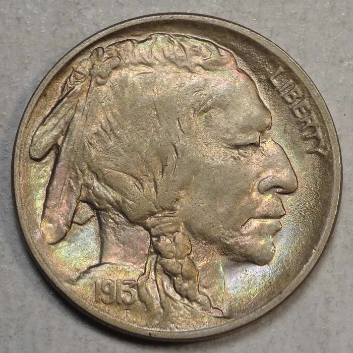 1913 Type 2 Buffalo Nickel, Choice Uncirculated+, Nice Color!