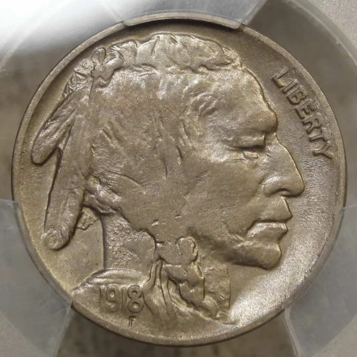 1918-D Buffalo Nickel, Choice Almost Uncirculated, PCGS AU-55