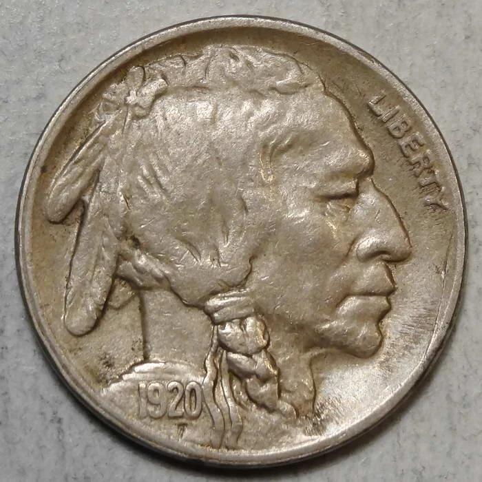 1920-S Buffalo Nickel, Choice Very Fine, Complete Horn