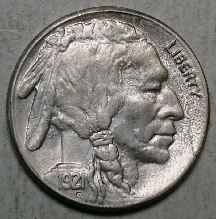 1921-S Buffalo Nickel, Almost Uncirculated, Rare