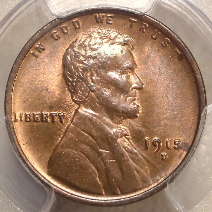 1915-D Lincoln Cent, Choice Uncirculated, PCGS MS-64RB