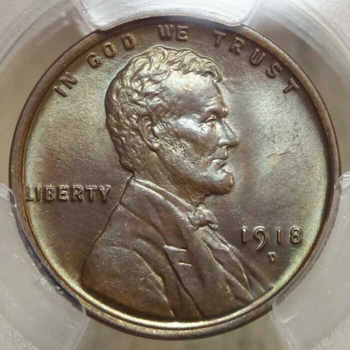 1918-D Lincoln Cent, Choice Uncirculated, PCGS MS-64BN