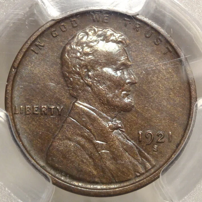 1921-S Lincoln Cent, Choice Uncirculated, PCGS MS-63BN