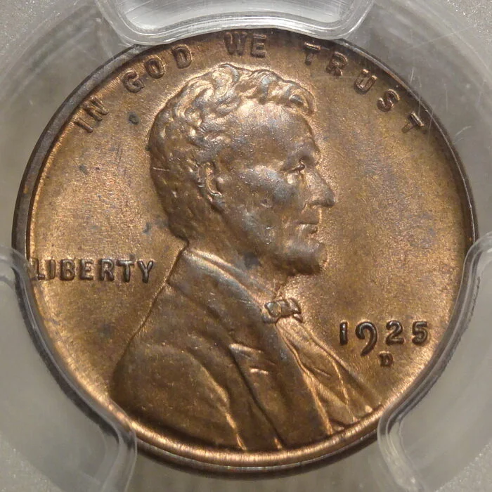 1925-D Lincoln Cent, Choice Uncirculated, PCGS MS-64RB