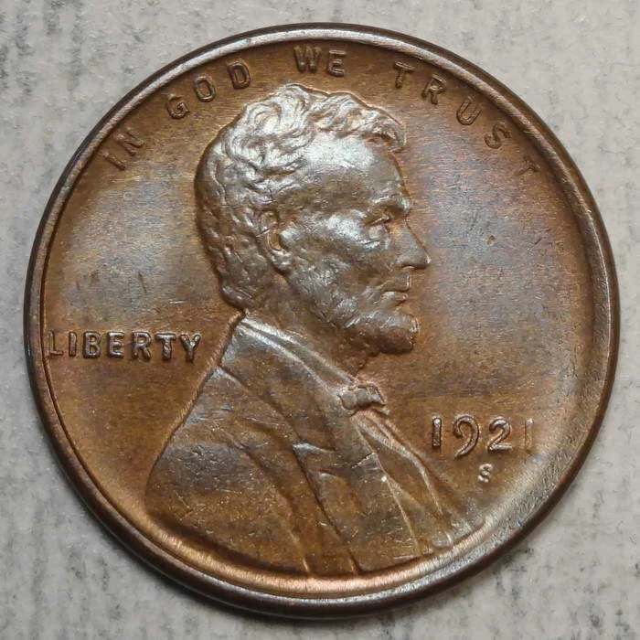 1921-S Lincoln Cent, Choice Uncirculated, Brown