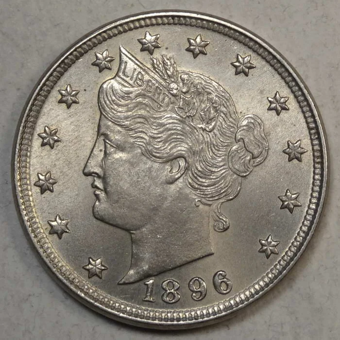 1896 Liberty Nickel, Choice Uncirculated, Scarce