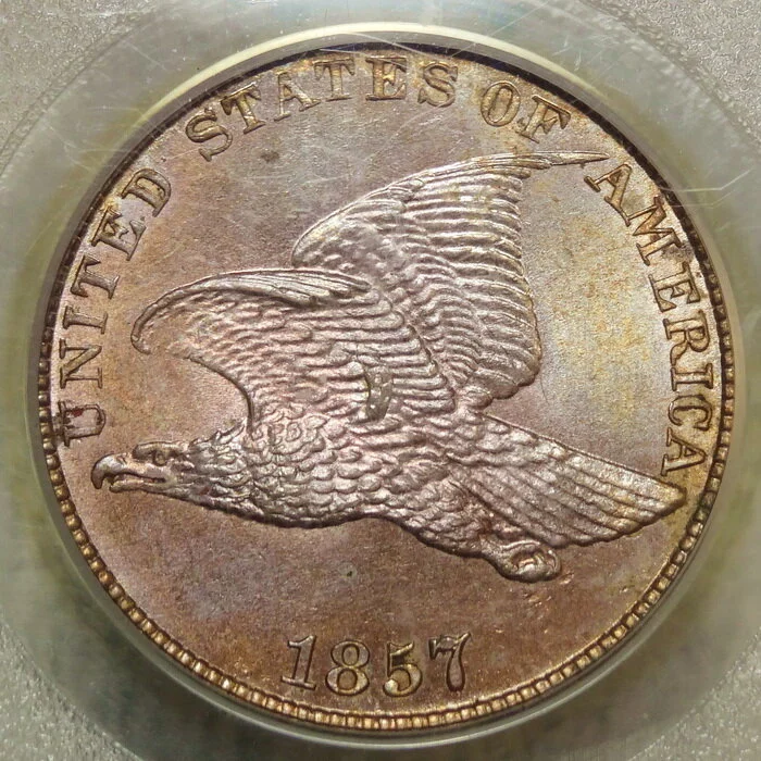 1857 Flying Eagle Cent, S-16, PCGS/CAC MS-64