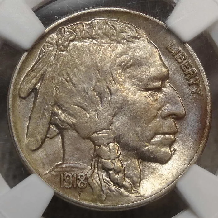 1918-S Buffalo Nickel, NGC AU-58, Well Struck and Very Scarce