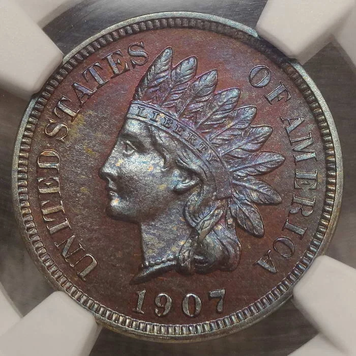 1907 Indian Cent, NGC Proof-64RB, Great Color!