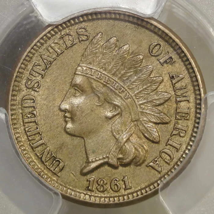 1861 Indian Cent, Choice Uncirculated, PCGS MS-63