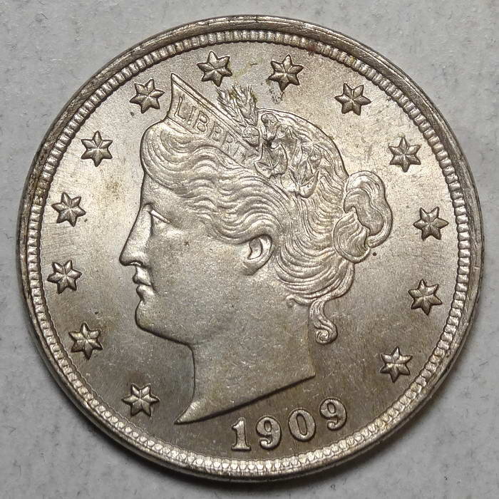 1909 Liberty Nickel, Choice Uncirculated, Better Date